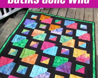 Batik Quilt, Easy Rainbow Lap Design (PDF-Muster