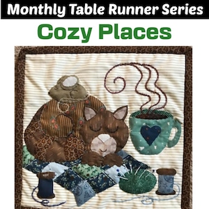 Mönster för löpare till katt och mus, mysiga platser (digitalt mönster)