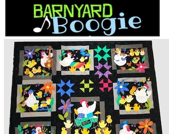 Barnyard Boogie Full Pattern, quilt block pattern, Paper pattern, quilt pattern, pattern, applique, Blocks