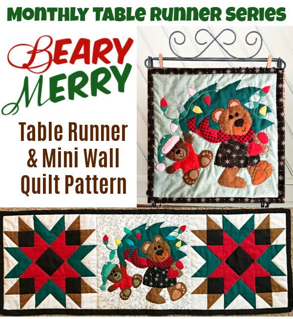 Beary Merry Christmas Table Runner Quilt Pattern (digital Pattern) - Etsy