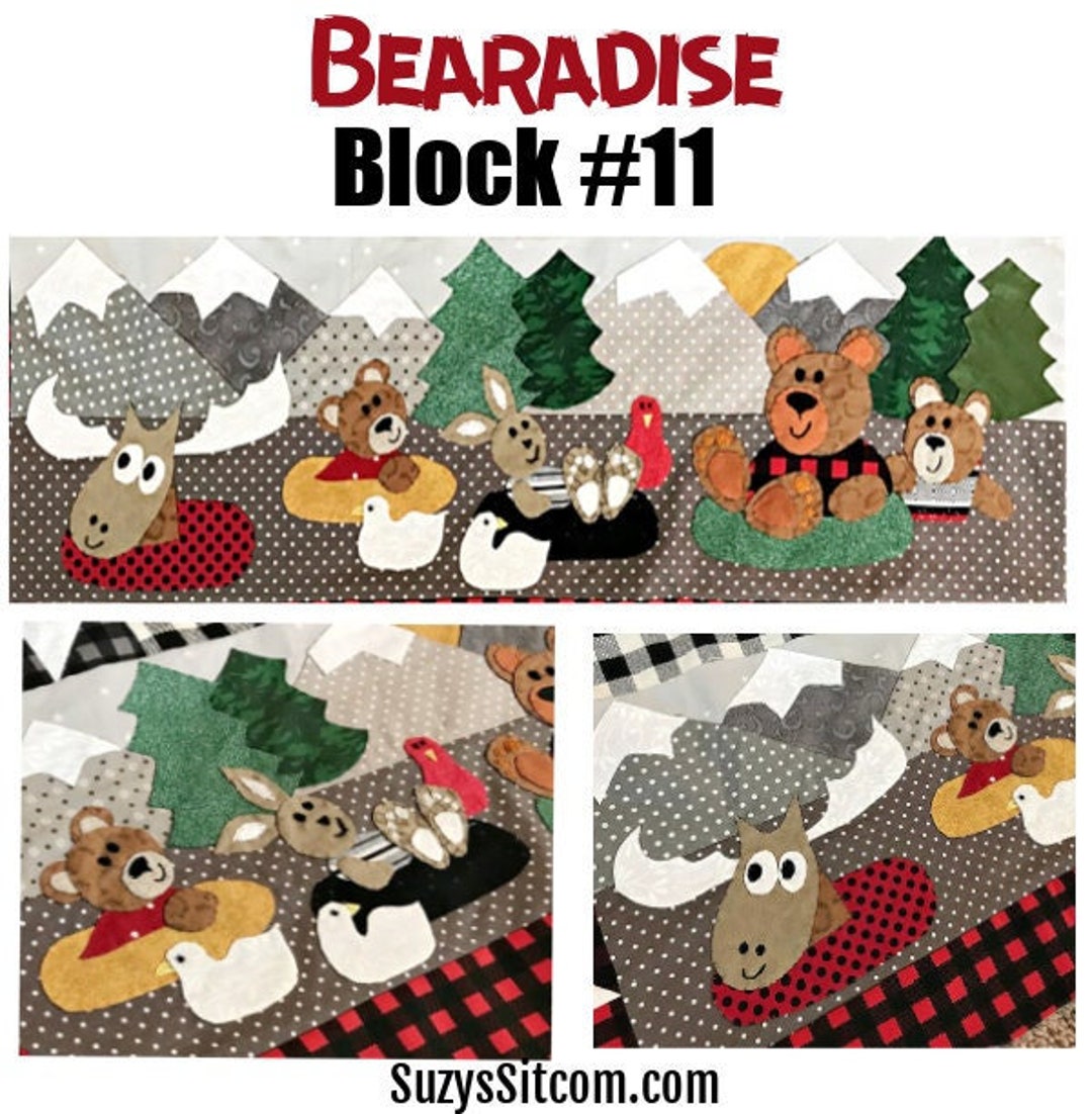 Bear, Bearadise Quilt Pattern, Quilt Block Pattern, PDF Pattern