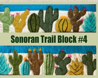 Sonoran Trail, Cactus, southwest, PDF pattern, digital pattern, quilt pattern, pattern, Applique, embroidery