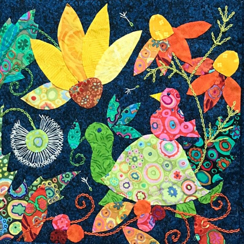 Esmeraldas Garden Turtle quilt block pattern PDF pattern | Etsy