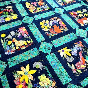 Esmeraldas Garden, quilt pattern, PDF pattern, digital pattern, pattern, Applique, embroidery