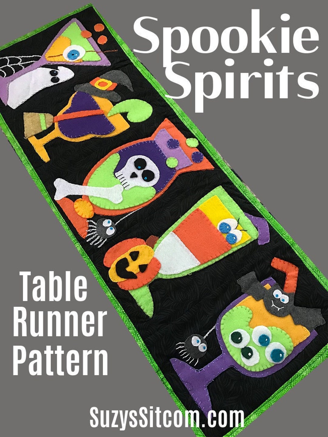 Spookie Spirits Halloween Table Runner Quilt Pattern (PDF Pattern) - Etsy