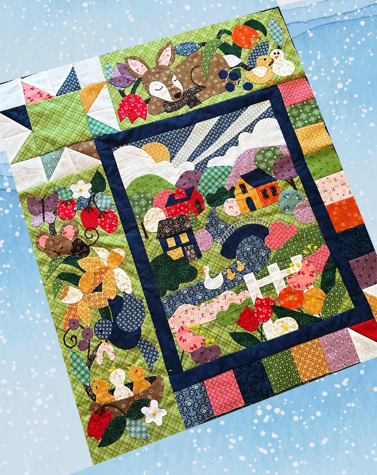 Spring Deer and Chicks Quilt Pattern, Applique Block (PDF Pattern) - Etsy