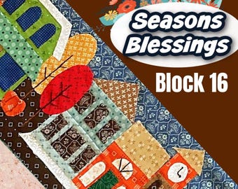 Wzór na kołdrę „Seasons Blessings”, aplikacja „Jesienna wioska” (wzór w formacie PDF)
