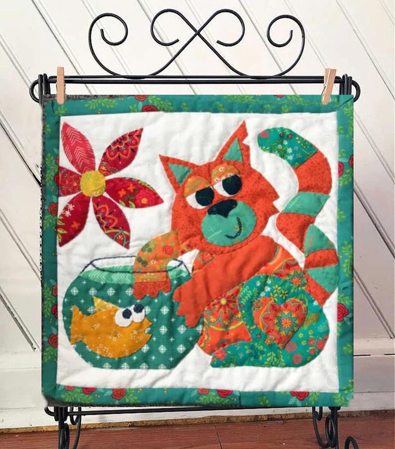 3 Pattern Set Cat Quilt Patterns, Applique Designs, 3-pattern Set (digital Download ...