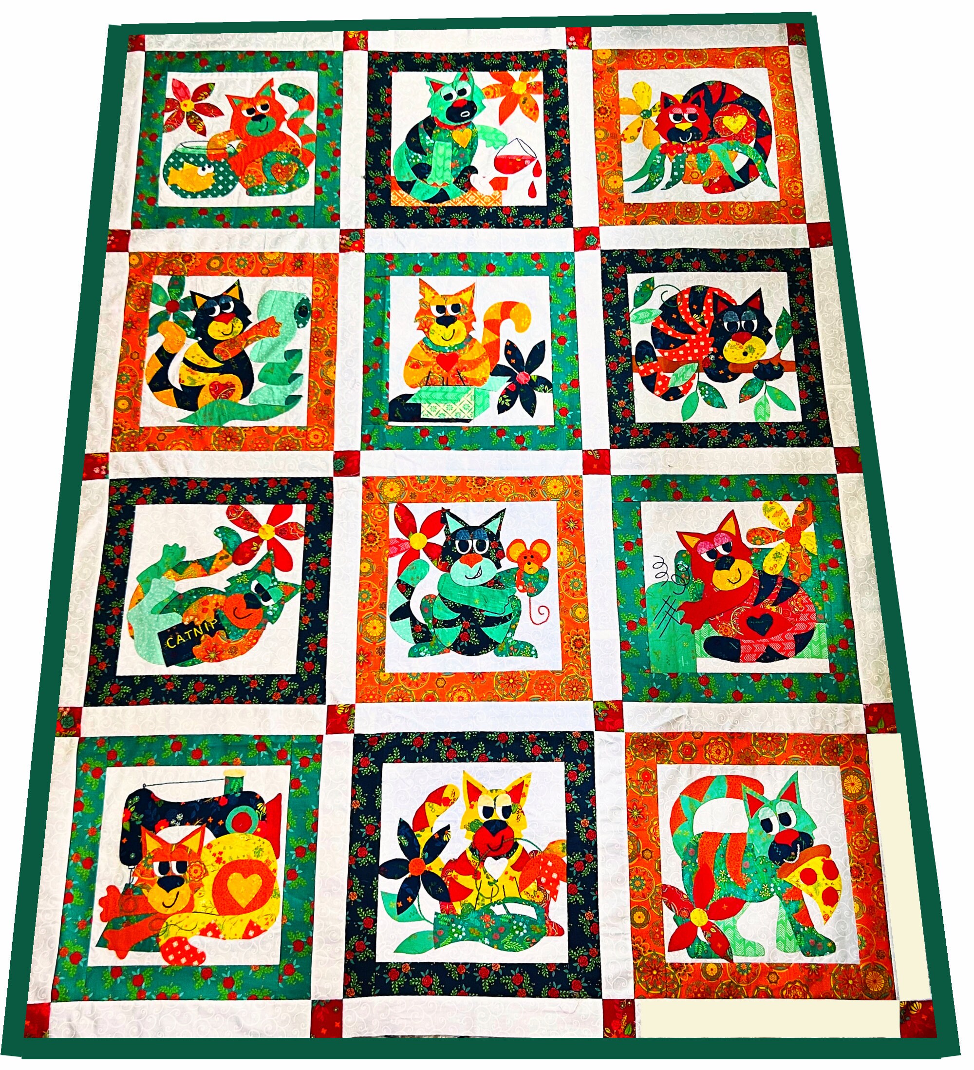 Purrfection, quilt pattern, cat, PDF pattern, digital pattern, quilt pattern, pattern, Applique, embroidery
