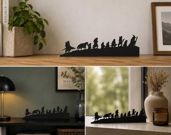 Wall Decor "Il Signore degli Anelli, decorazioe laser cut in legno/acrilico  | Arredo nerd, geek decor, regalo fan LOTR  28x7.5 cm