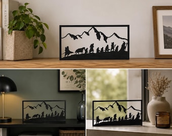 Wall Decor "Il Signore degli Anelli, decorazioe laser cut in legno/acrilico  | Arredo nerd, geek decor, regalo fan LOTR  28X14 cm