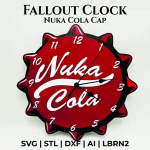 Nuka Cola Clock File, Fallout Wall Clock SVG, Laser Cut Clock DXF, 3D Print STL, Gamer Decor, LightBurn LBRN2 Template