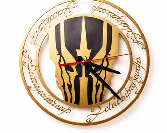 Sauron Wall Clock Handmade Wooden Decor – Lord of the Rings Inspired Minimalist Clock, Collectible Gift, Made in Italy