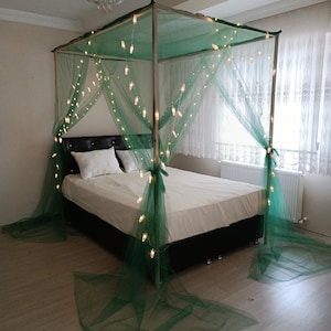 Green Mosquito Net, Bed Canopy, Canopy Bed Curtains, Mosquito Net Of Any Size, Bed Netting, Bedroom Decor