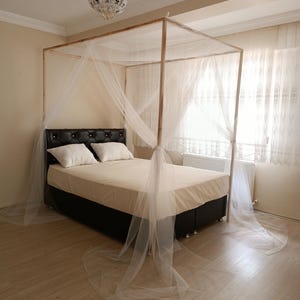 Any Size Bed Net, White Mosquito Net, Bedroom Nets, Mosquito Net Canopy, Bedroom Decor, Canopy Bed Curtains, Bed Drapes