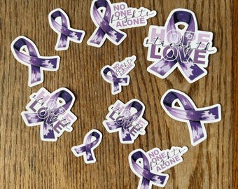 Cancer Ribbon Stickers & Magnets – Variety Pack | Hope • Strength • Love | Custom Colors | Donation to BCRF with Every Purchase