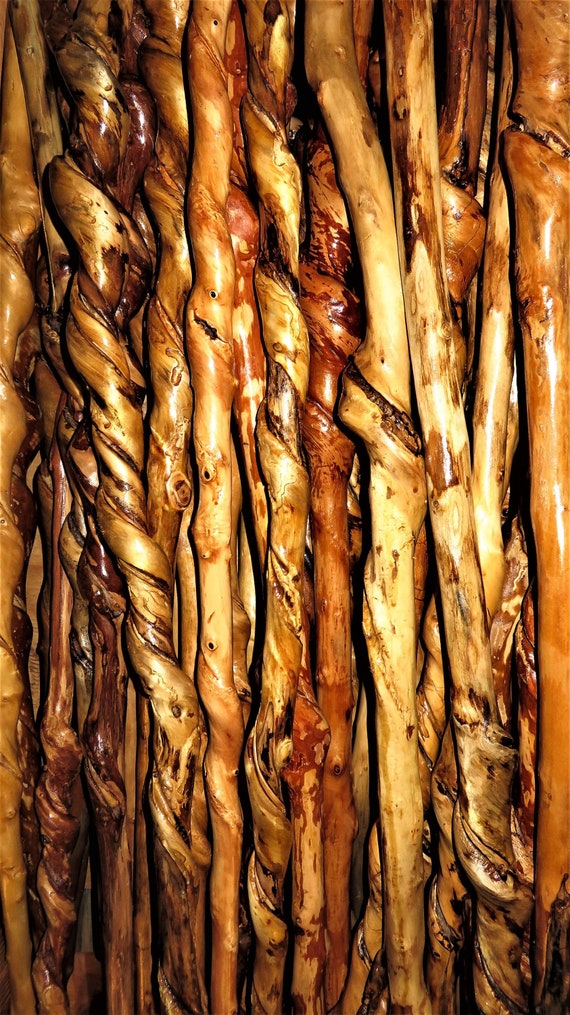 Handmade Vine Curled Walking Sticks (Etsy)