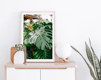 Kauai Hawaii Greenery Fine Art Print, Printable Wall Art, Hawaiian Monstera Plant, Vertical Instant Download, Swiss Cheese Plant