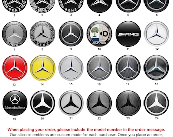 Custom Domed Mercedes Wheel Center Cap Decal: Single Epoxy Resin Sticker