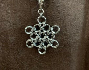 Snowflake Pendant Chainmaille Aluminum