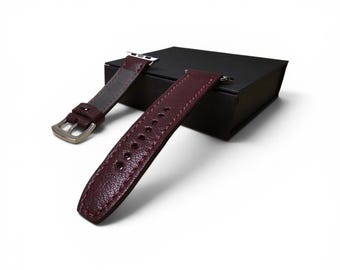 Apple Watch Band Alran Chevre | 38mm / 42mm | Red, Burgundy, Blue | Black or Silver Adapter