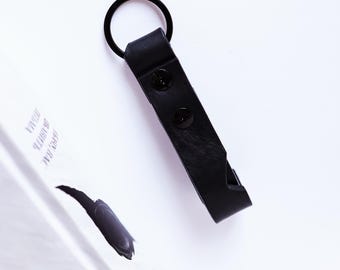 Handmade Navy Blue Leather Phone Stand Keychain, Gift for Him, Minimalist EDC, Desk Phone Holder, Unique Mens Gift