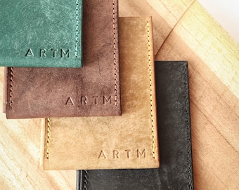 Handgefertigtes Italienisches Leder Kartenetui: Minimalistische schlanke Brieftasche