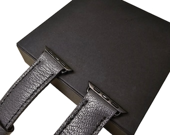 Leather Apple Watch Band, Handmade French Goatskin, Luxury Gift for Him