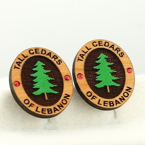 Tall Cedars of Lebanon Cufflinks with Jewels