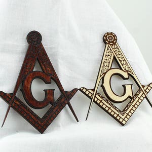Masonic S&C - Wood Engraved