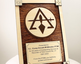 Cryptic Council Plaque - Custom Wood Engraved