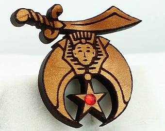 Shriner Wooden Button / Pin - Masonic