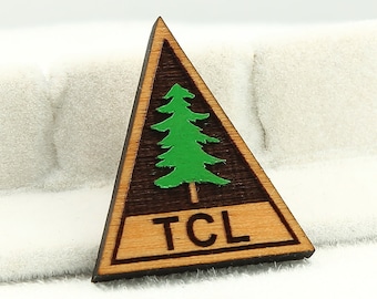 Tall Cedars of Lebanon Pin - Engraved Wood