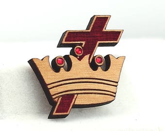 Knights Templar York Rite Pin / Button with Jewels