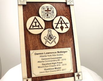 Placa del Rito de York: grabado en madera personalizado