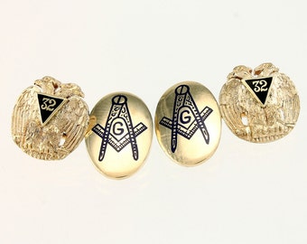 Scottish Rite 10K Cufflinks Antique Masonic AASR