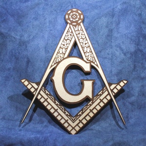 Masonic S&C - Large Wood Engraved