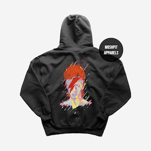 David Bowie Hoodie - Rock Music Hoodie - Ziggy Stardust Hoodie - Under Pressure - David Bowie Merch - Unisex Rocker Clothing
