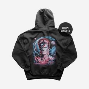 David Bowie Hoodie - Rock Music Hoodie - Ziggy Stardust Hoodie - Under Pressure - David Bowie Merch - Unisex Rocker Clothing