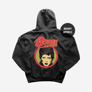 David Bowie Hoodie - Rock Music Hoodie - Ziggy Stardust - Under Pressure - David Bowie Merch - Unisex Rocker Clothing