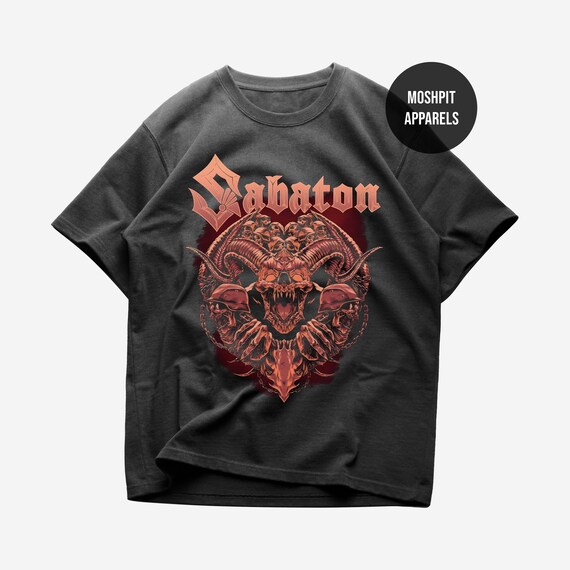 Sabaton Metal Machine T-Shirt Für Männer - Rostfarbenes Band-Shirt Mit Doppeldruck