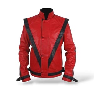 Michael Jackson Thriller Jacket – Handmade Red Leather Costume for Cosplay, Halloween & Gift for Him