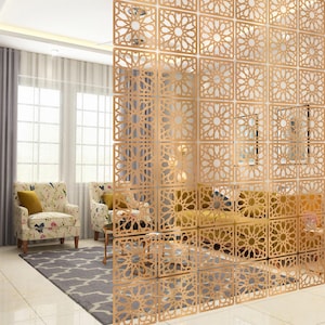 Hanging Room Divider, Wooden Dividing Panels, Suspended Room Separator, Room Dividers, Wood Partition for Office, Modular Wall Panels