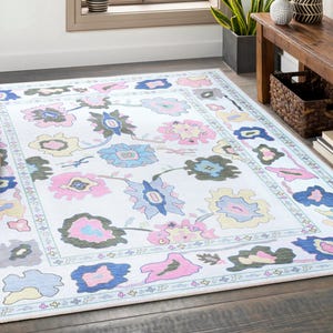 Tapis noué à la main pêche style Oushak 4 x 6, 5 x 8, 6 x 9, 8 x 10, 9 x 12, 10 x 14 pi Tapis faits main pour le salon, tapis contemporain antique, salon