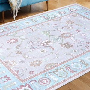 Verdant Indo Oushak Rug, Hand-Knotted Wool Rug in Multiple Sizes, Luxurious Moss Red Rug for Living Room, Bedroom & Dining Hall,Modern Rug