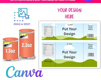 Pringles Can Label Template: Drag & Drop Canva Design (Digital Download)