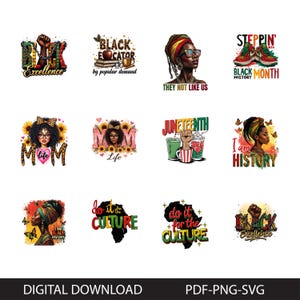Juneteenth SVG Bundle, Black History Svg,4th of July Afro Svg, Freedom Day SVG, African American Pride SVG,Cricut Cut Files, Png Sublimation
