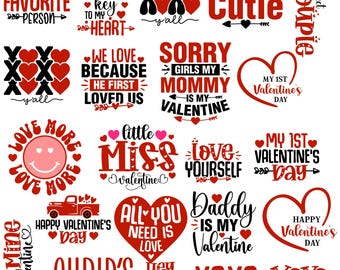 Valentinstag SVG-Bundle, Liebeszitate, Cricut & Silhouette Cut Files