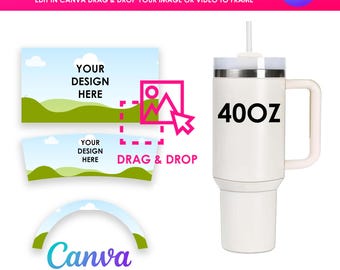 40oz Tumbler Sublimation Template: Tumbler Wrap PNG (Digital Download)