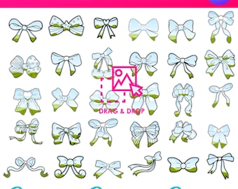 Coquette Bow CANVA Frame Bundle, Drag & Drop Templates